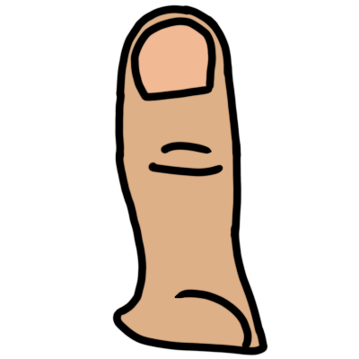 a beige thumb.